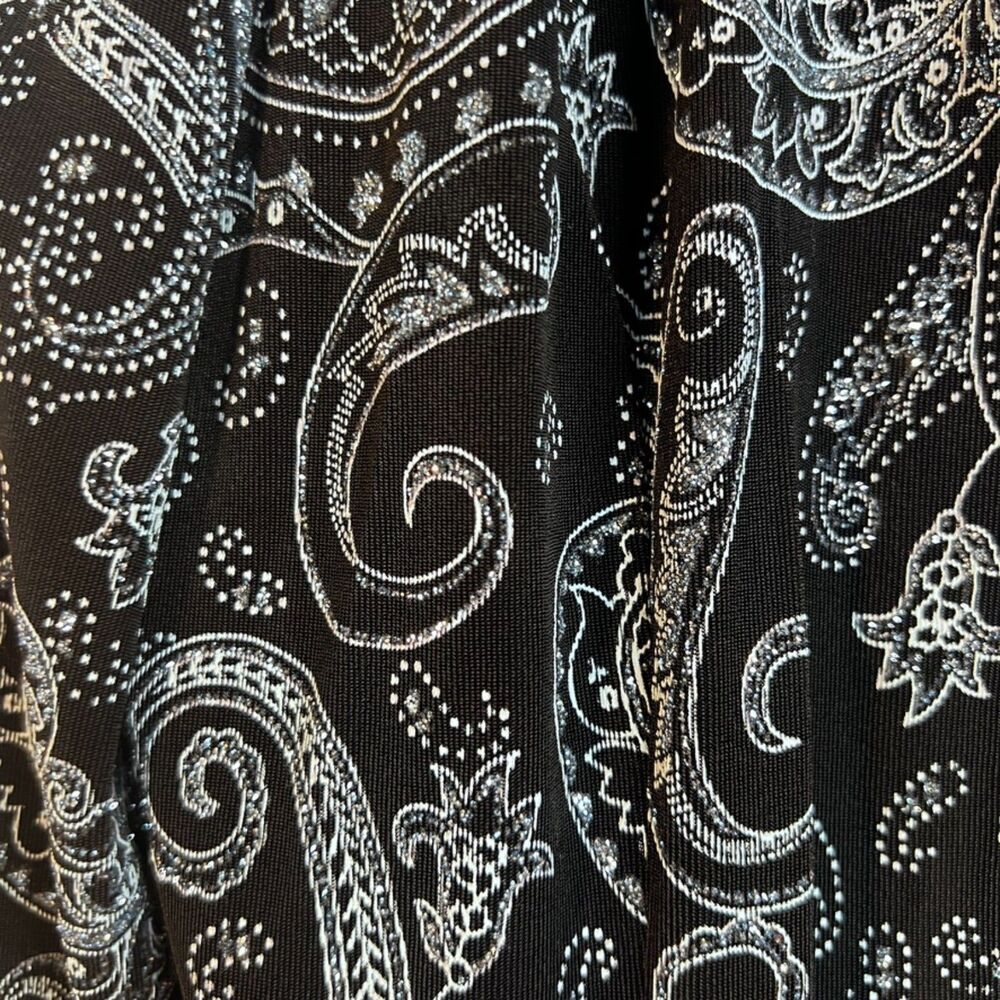 Alex Evenings 2 PC SET Blazer & Tank Sparkly Paisley Metallic Dressy Cocktail MD - Picture 8 of 13